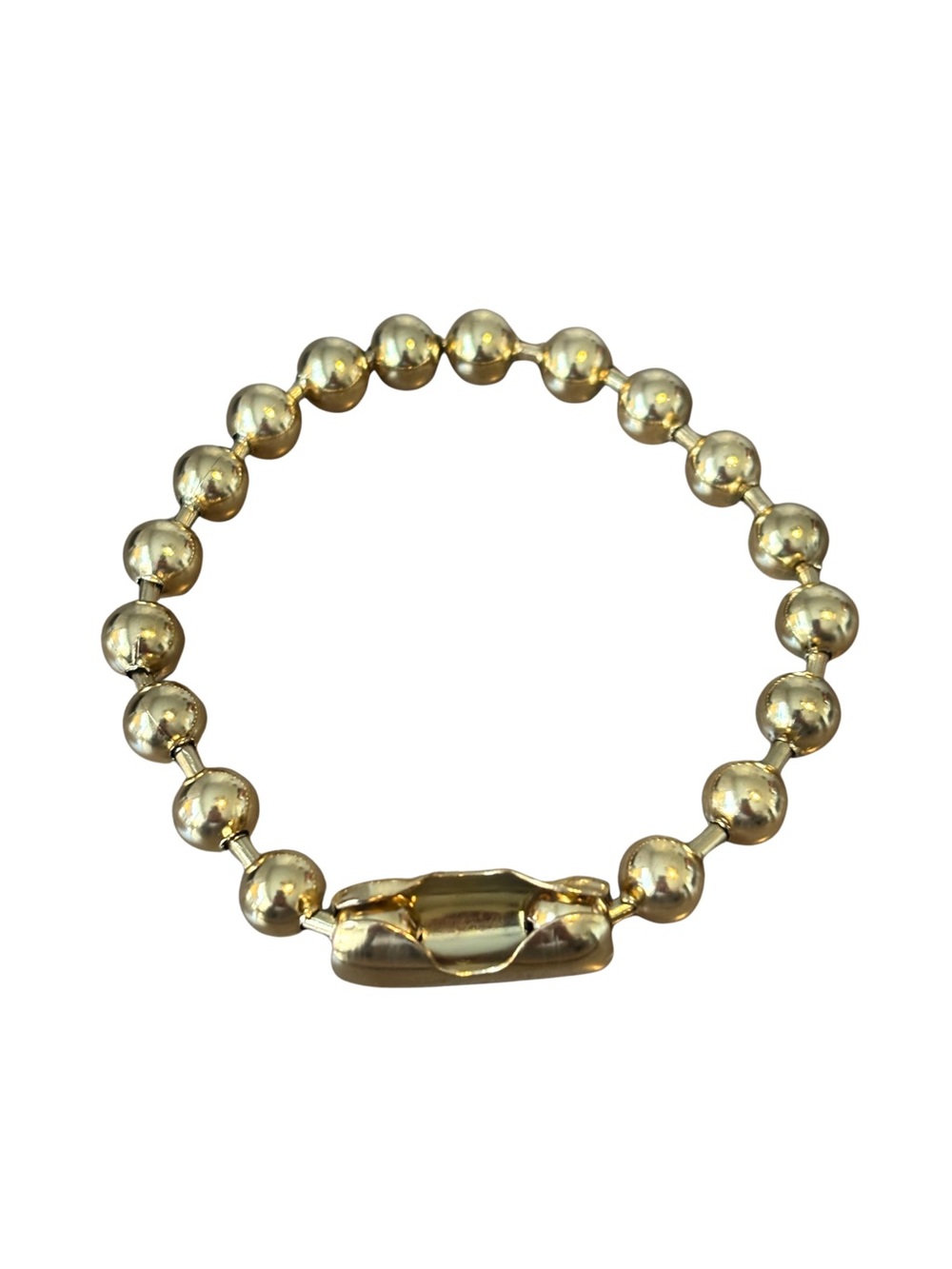 788. Plunder Gold Tone Ball Bead Chain Bracelet - NEW, Hypoallergenic